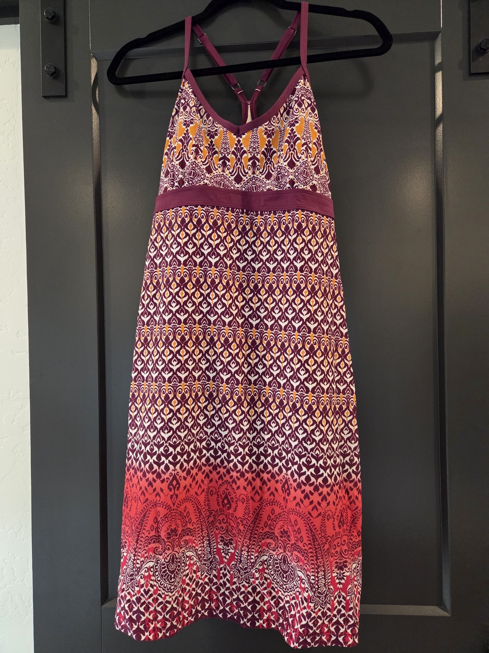 Athleta Purple, Yellow & Red Patterned Maxi Dress